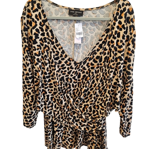 Lane Bryant Cheetah Leopard Top Plus Size NEW - Picture 1 of 6
